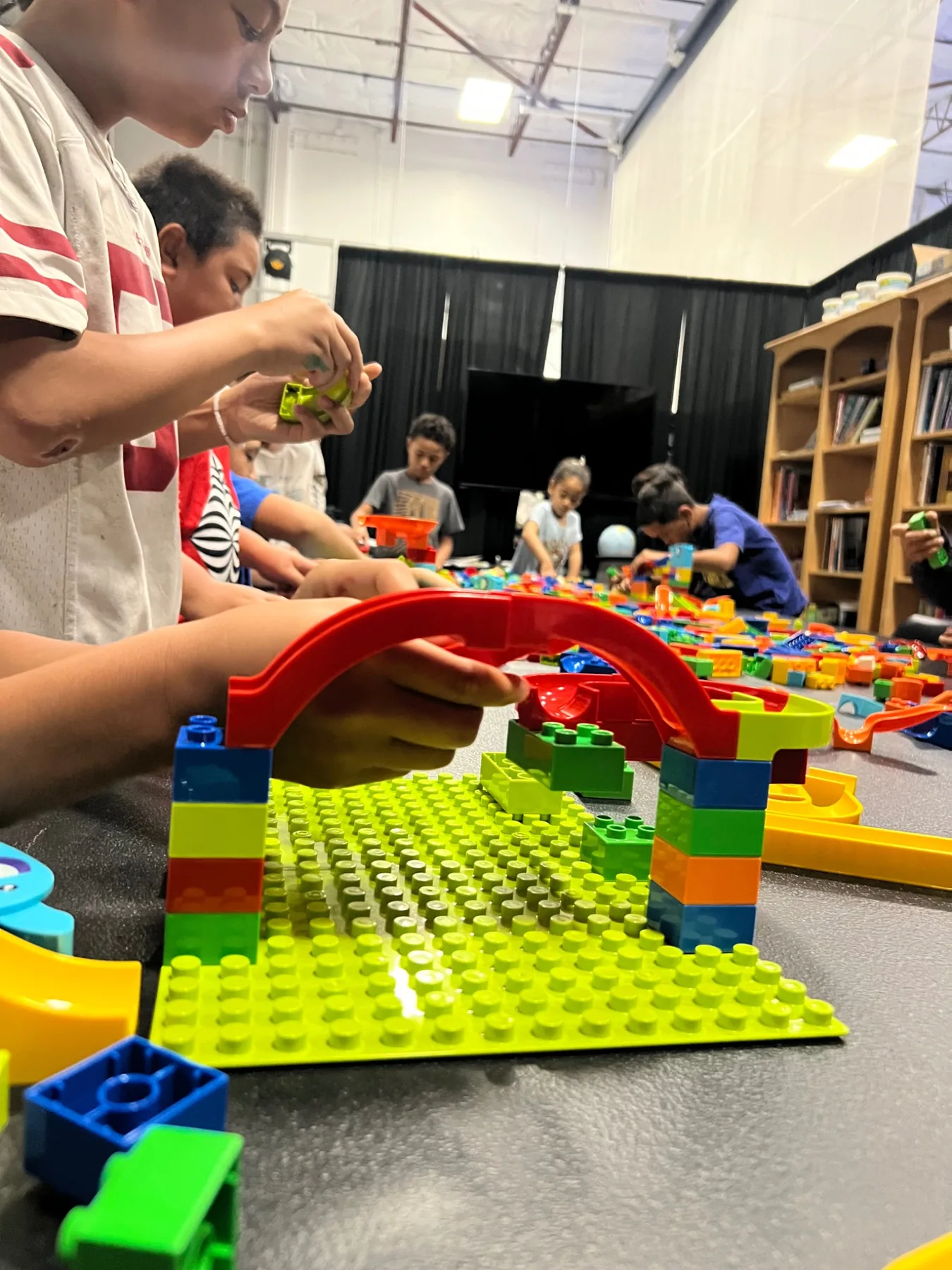 Students participating in hands-on STEM work